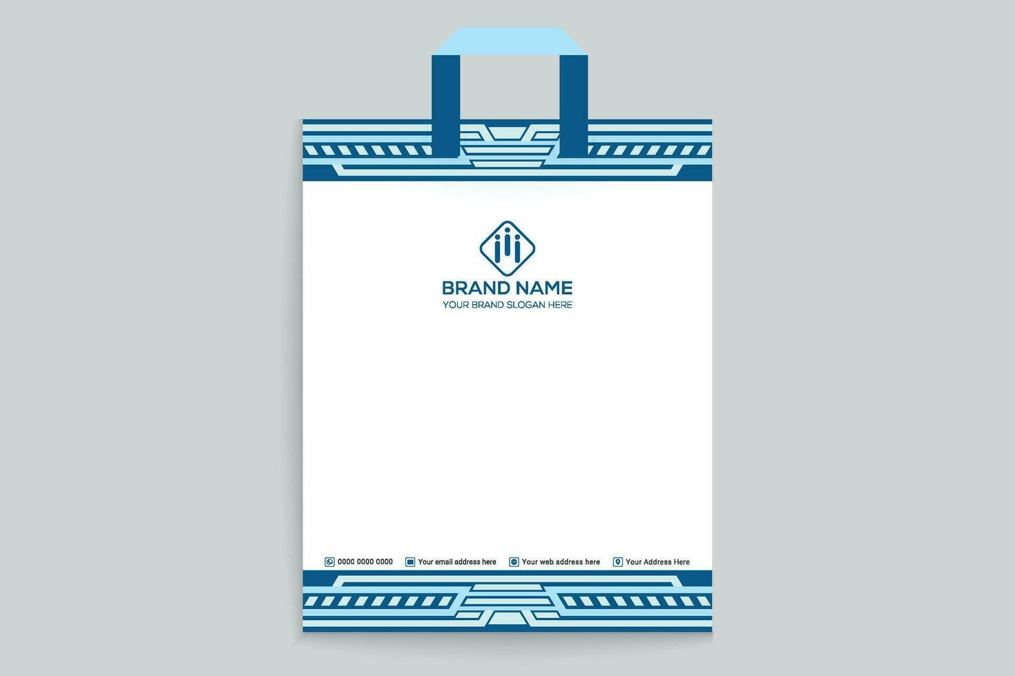 shopping bag design with blue color vector