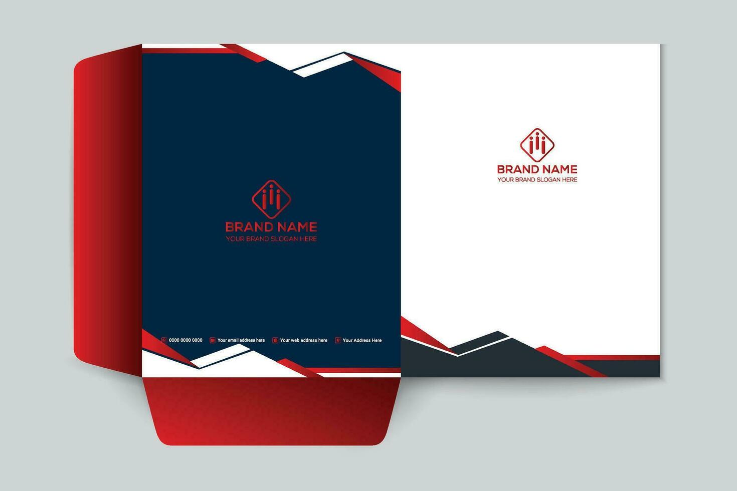 Red and black color presentation folder design vector