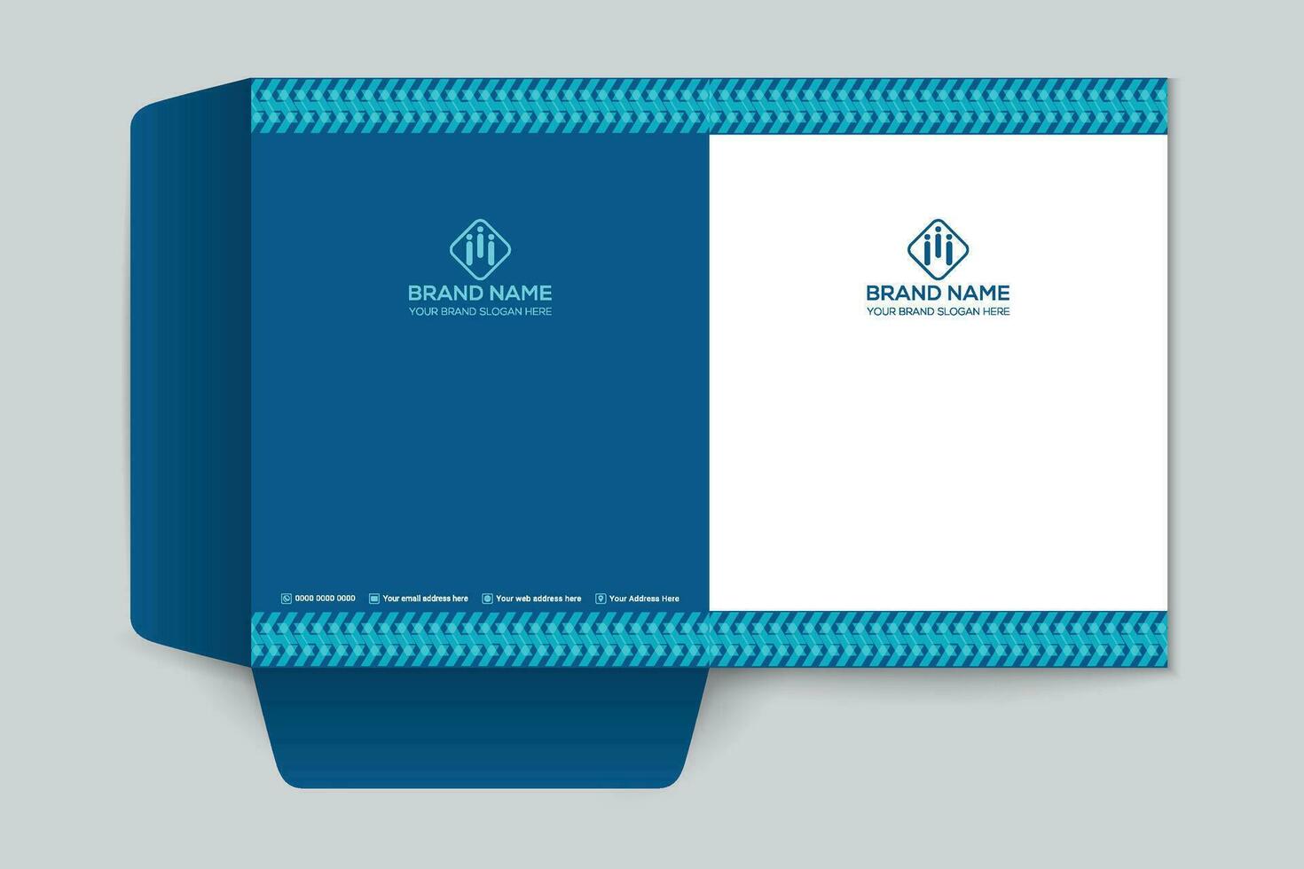 presentation folder design with blue color vector