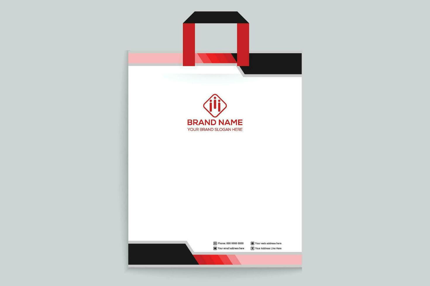 Red   color shopping bag design vector