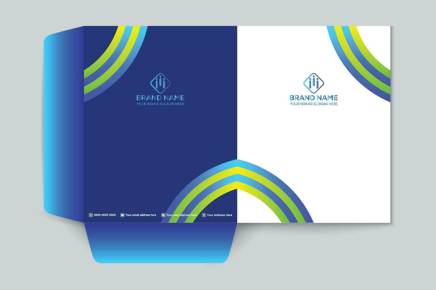 Simple presentation folder template vector
