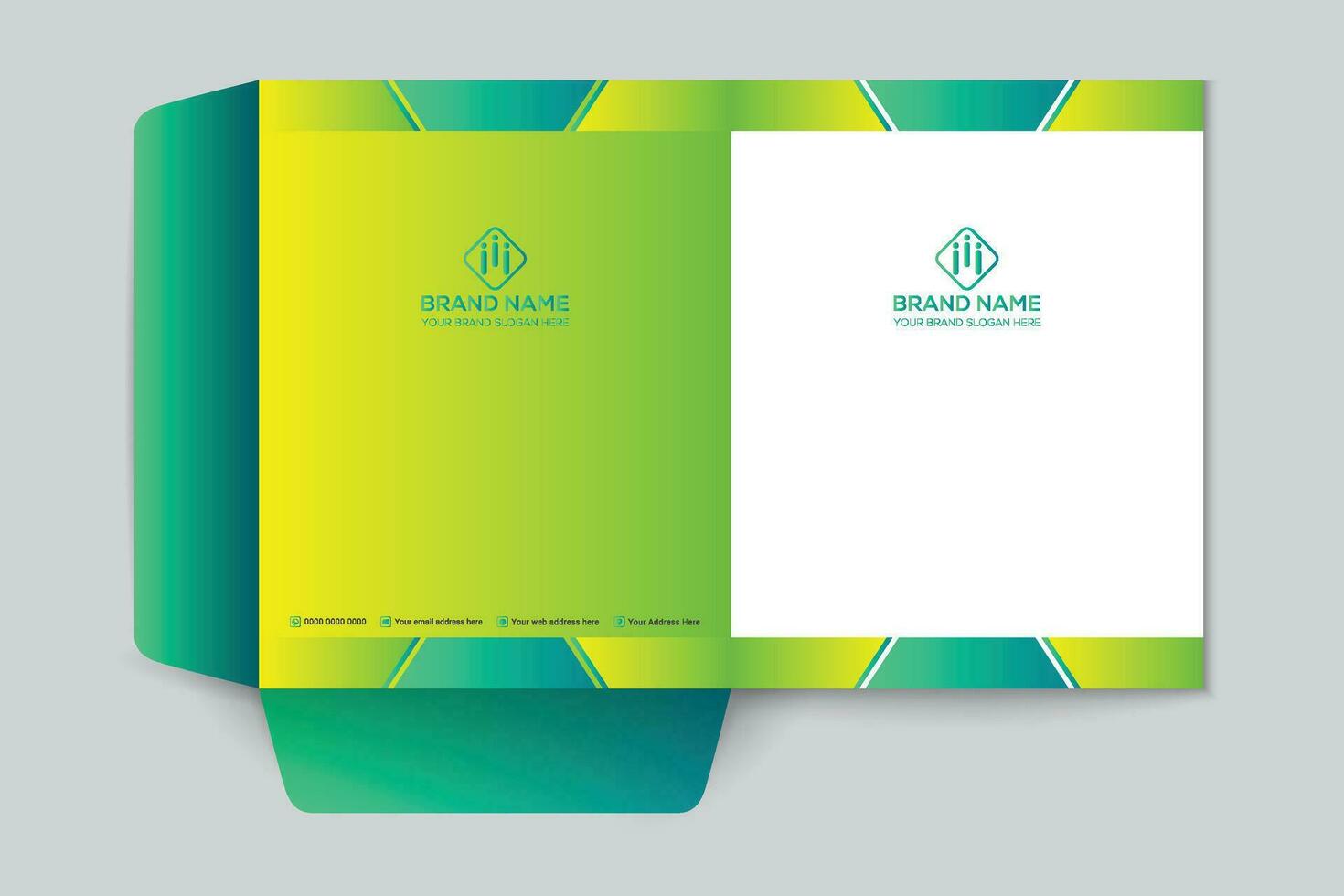 Corporate  green color presentation folder design vector