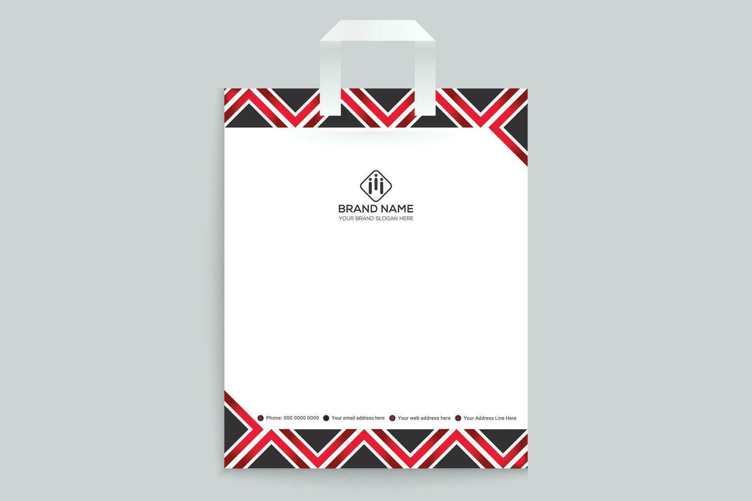 Red and black color shopping bag design vector