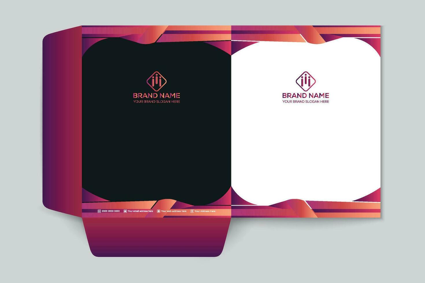 Gradient   presentation folder template vector