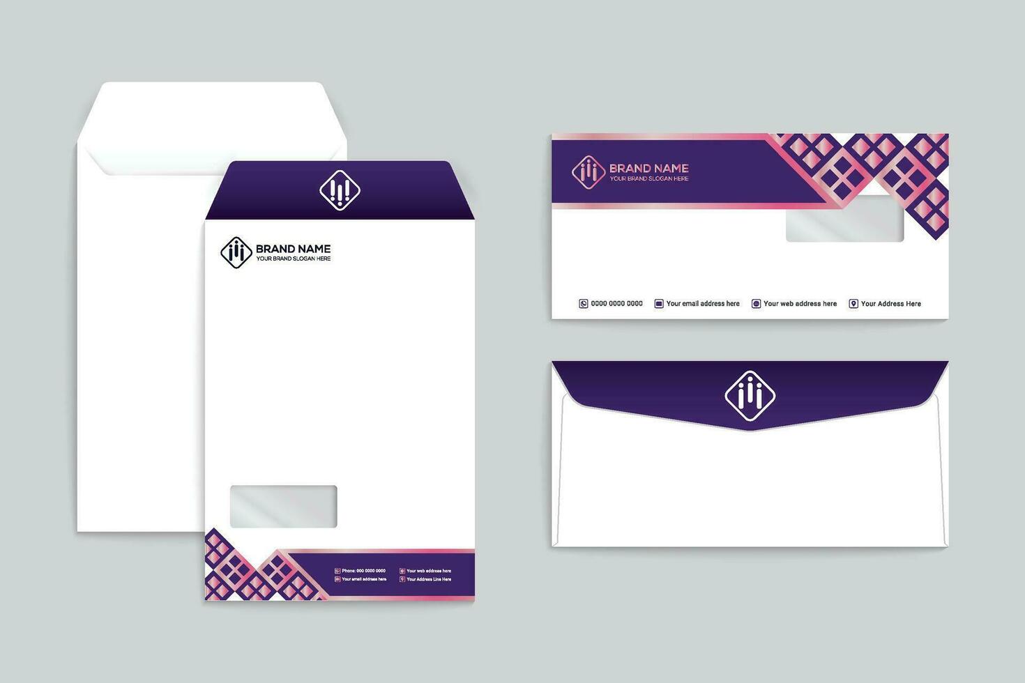 Professional envelope mockup vector