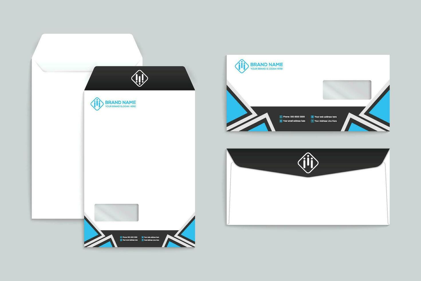 Professional envelope mockup vector