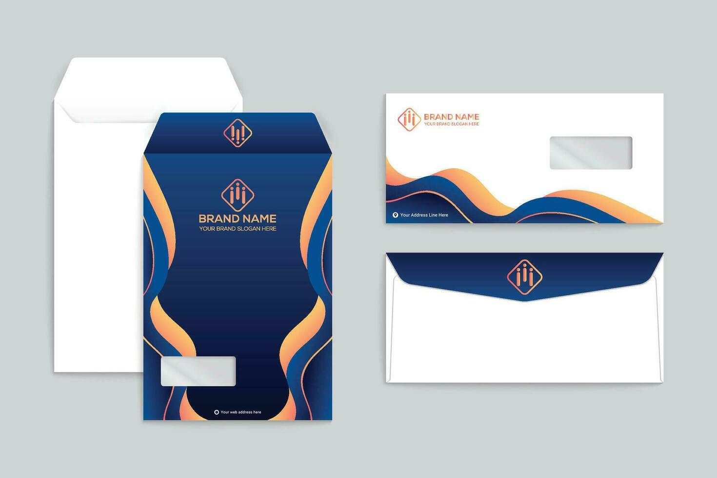 Corporate clean envelope template vector