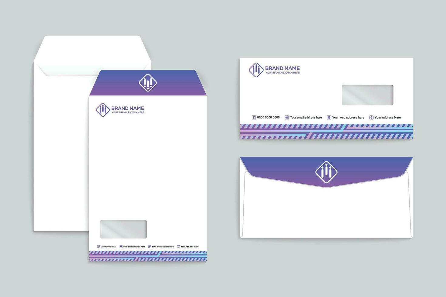 Gradient  color  envelope template vector