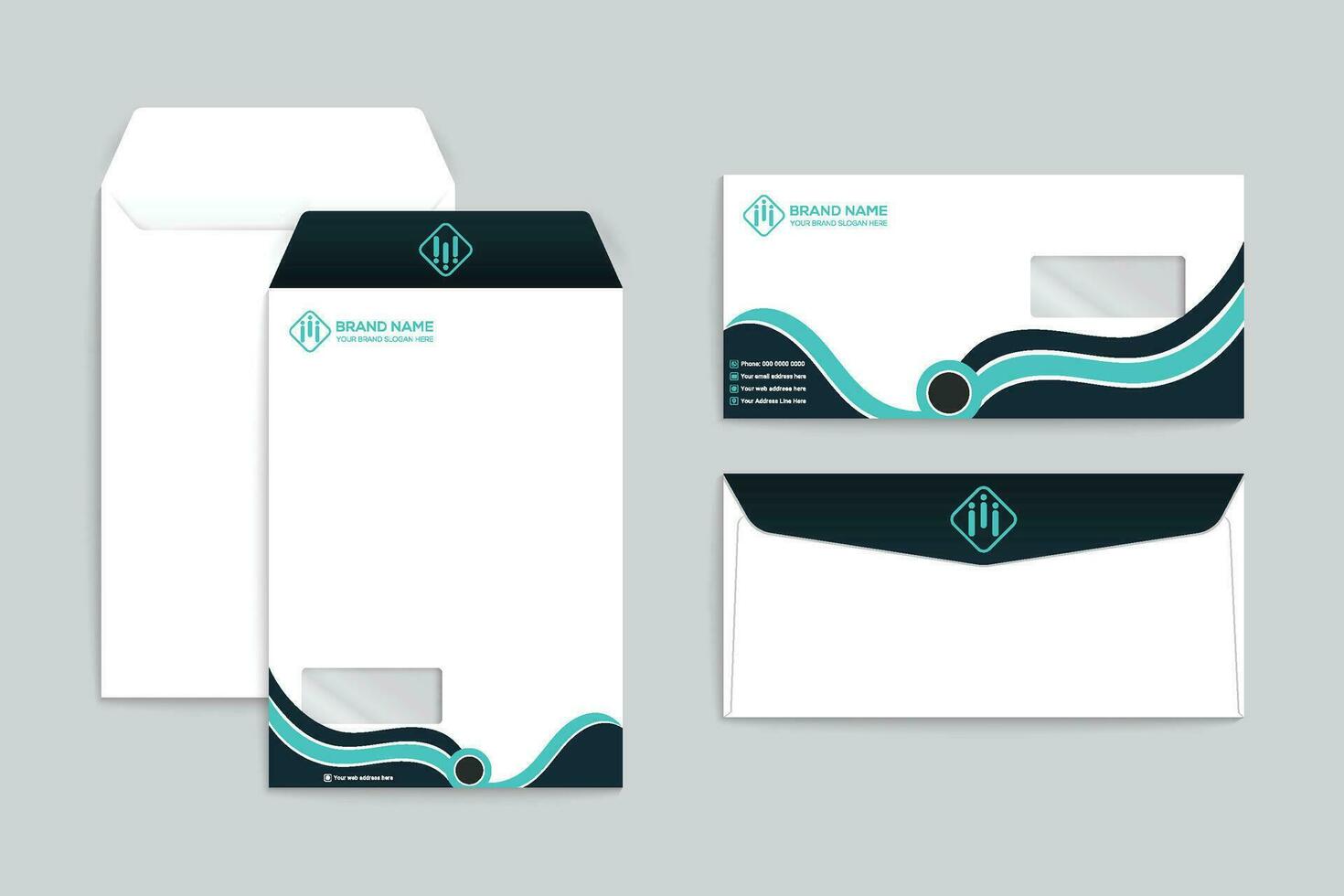 Professional envelope mockup vector