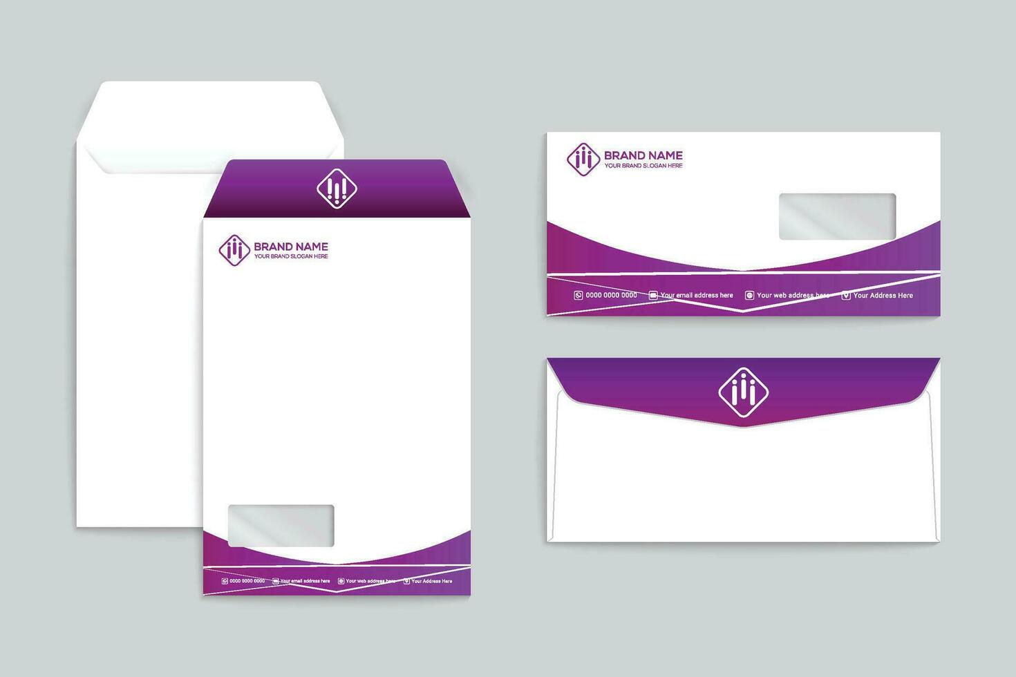 Professional envelope mockup vector