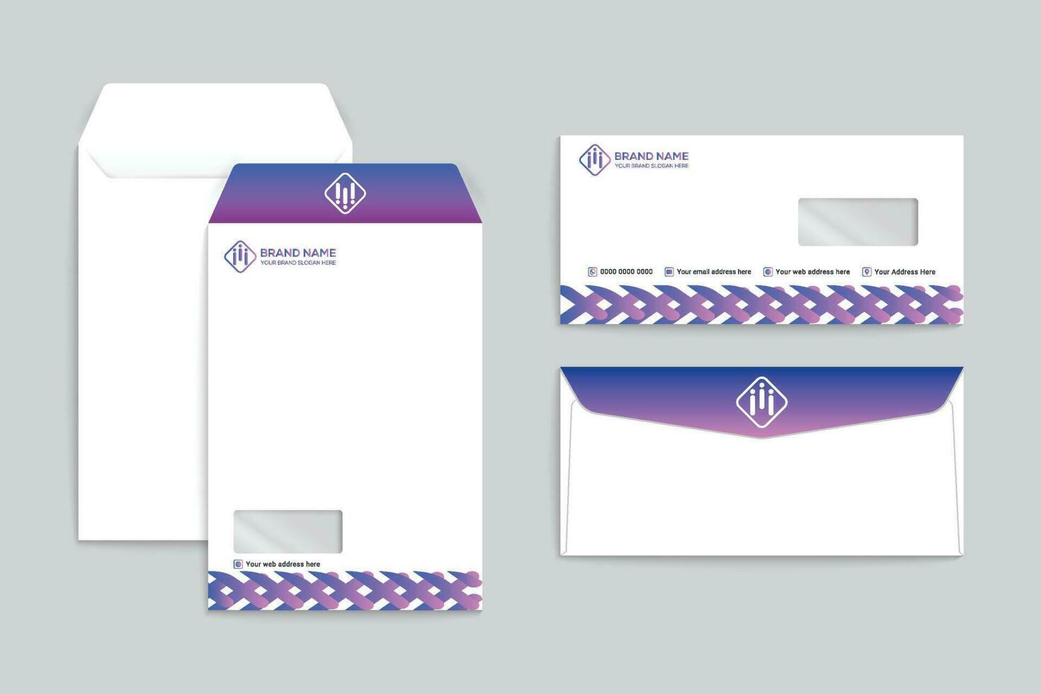 Gradient  color envelope template vector