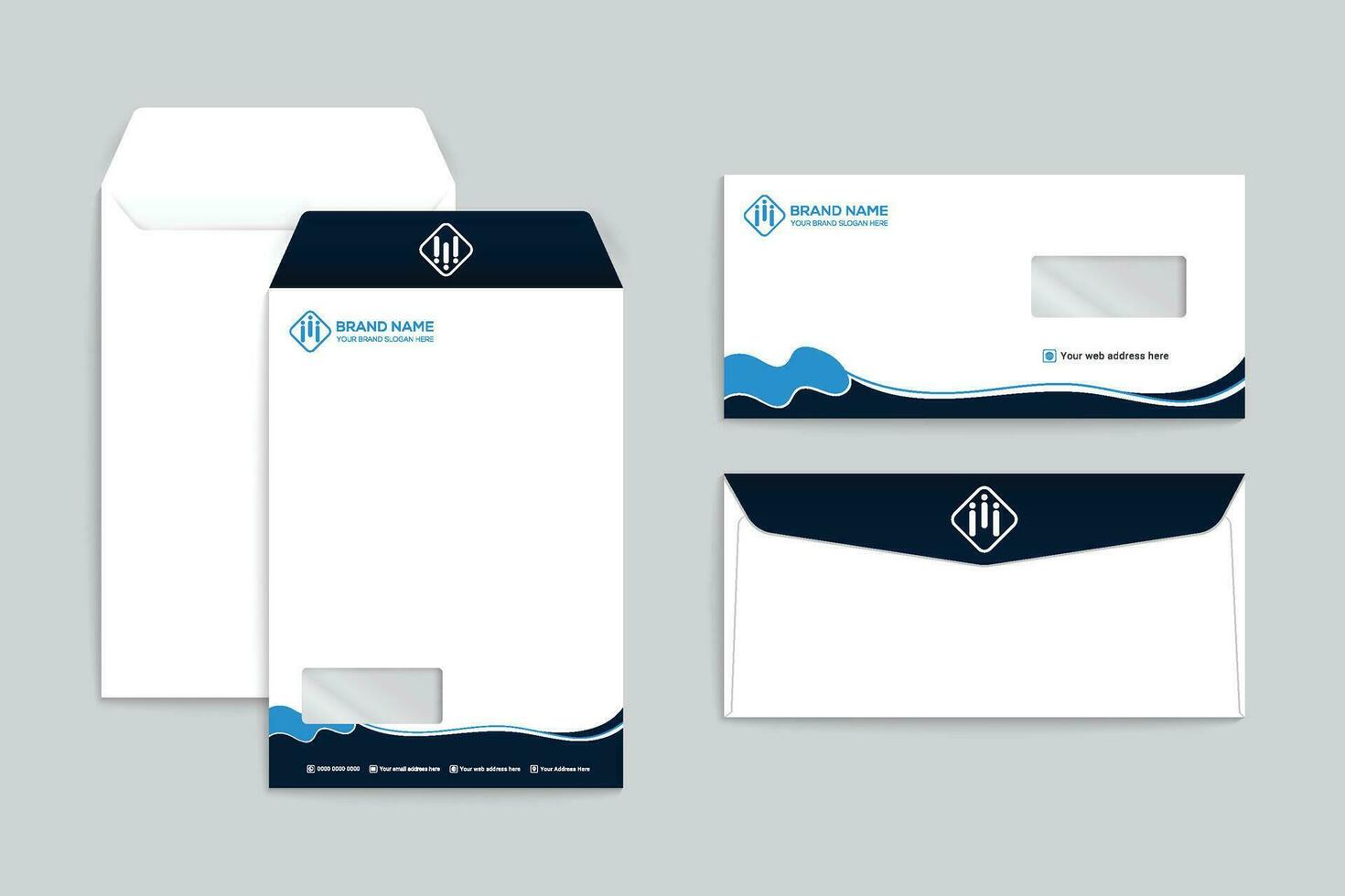 Professional envelope mockup vector