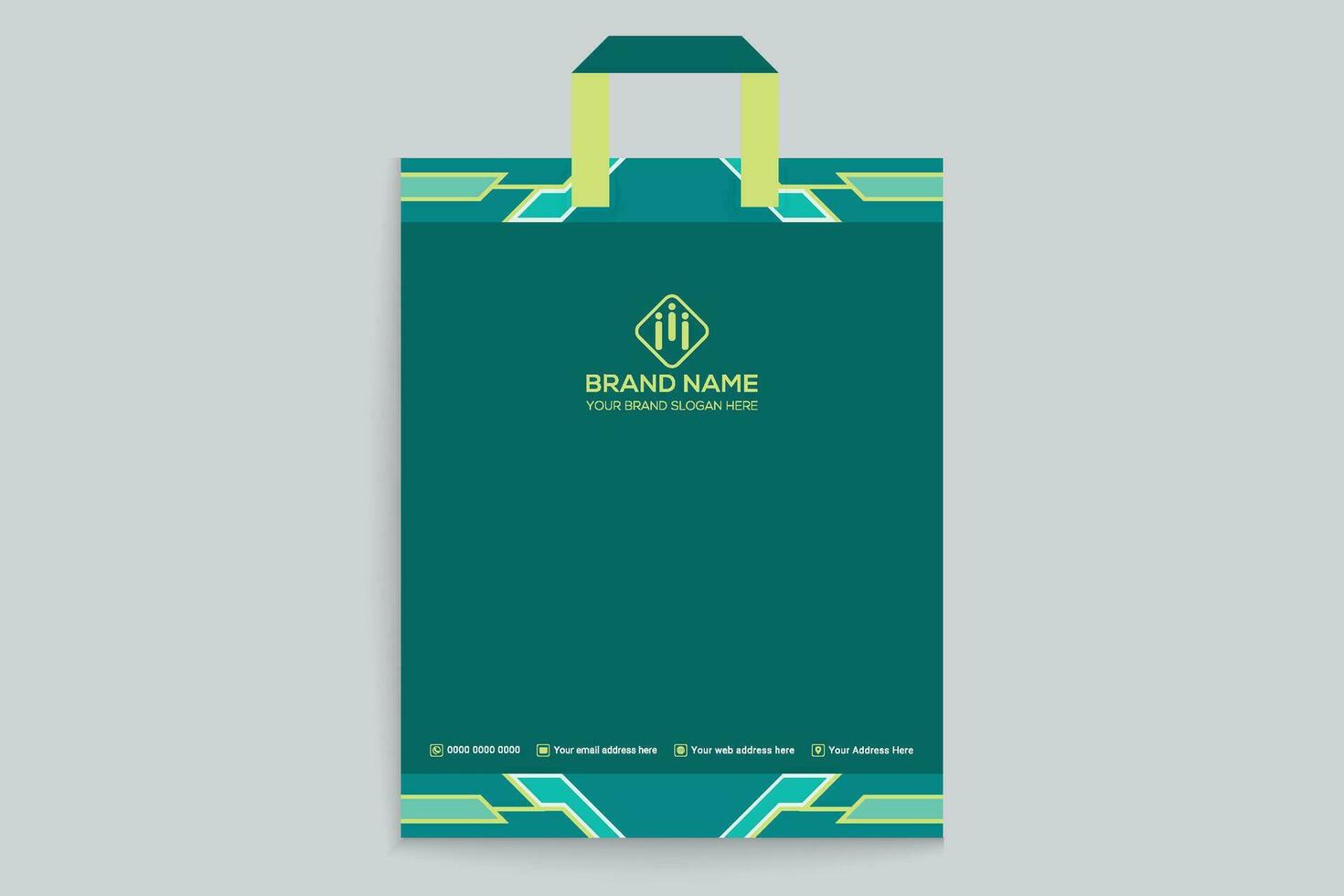 green  shape shopping bag design vector