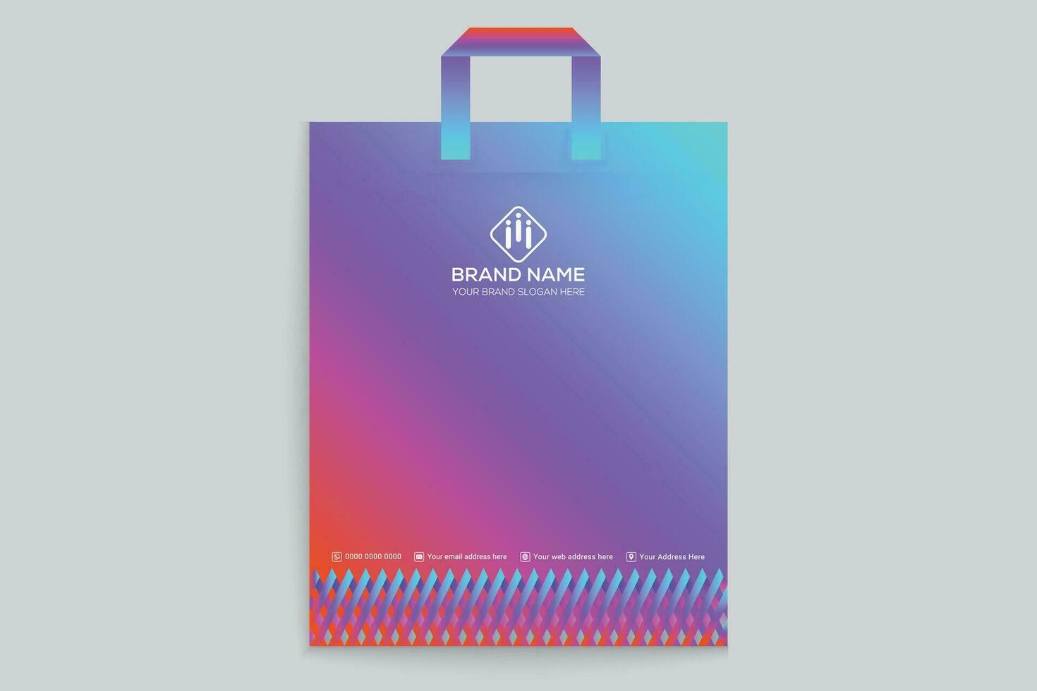 Gradient   luxury shopping bag template vector