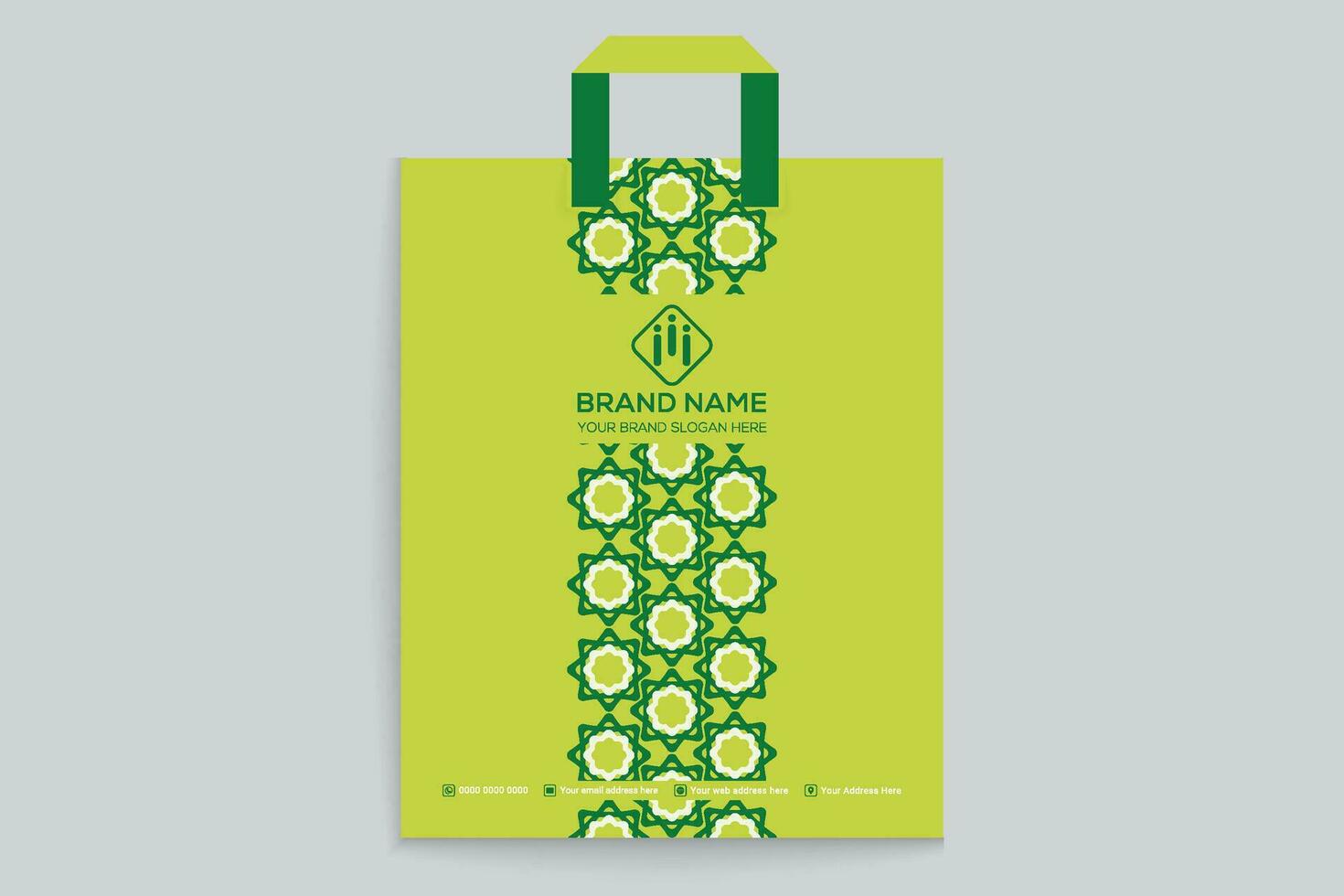 verde forma compras bolso diseño vector