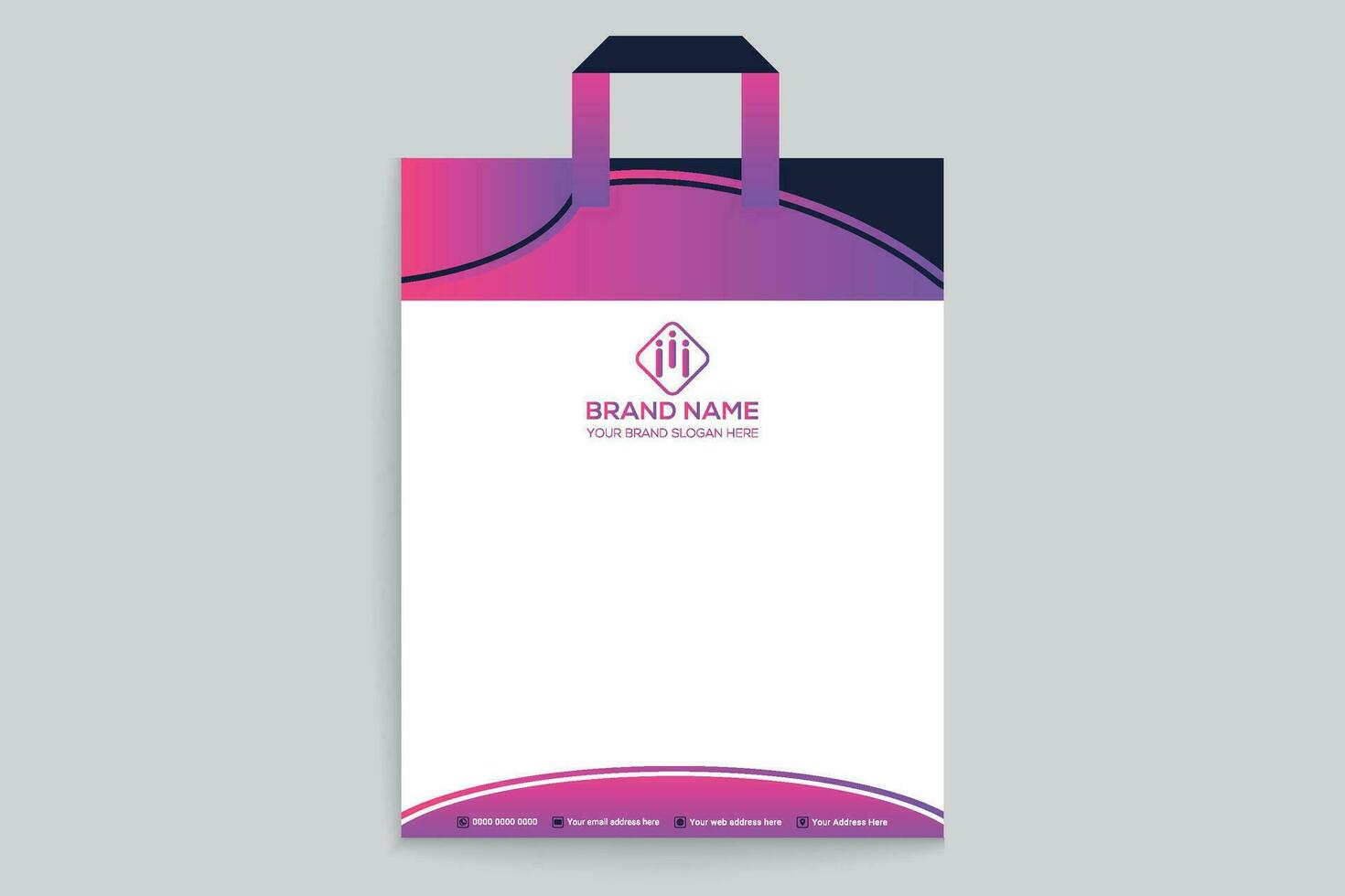 Gradient  luxury shopping bag template vector