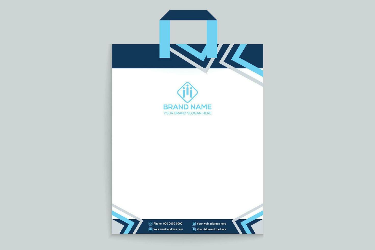 shopping bag design with blue color vector