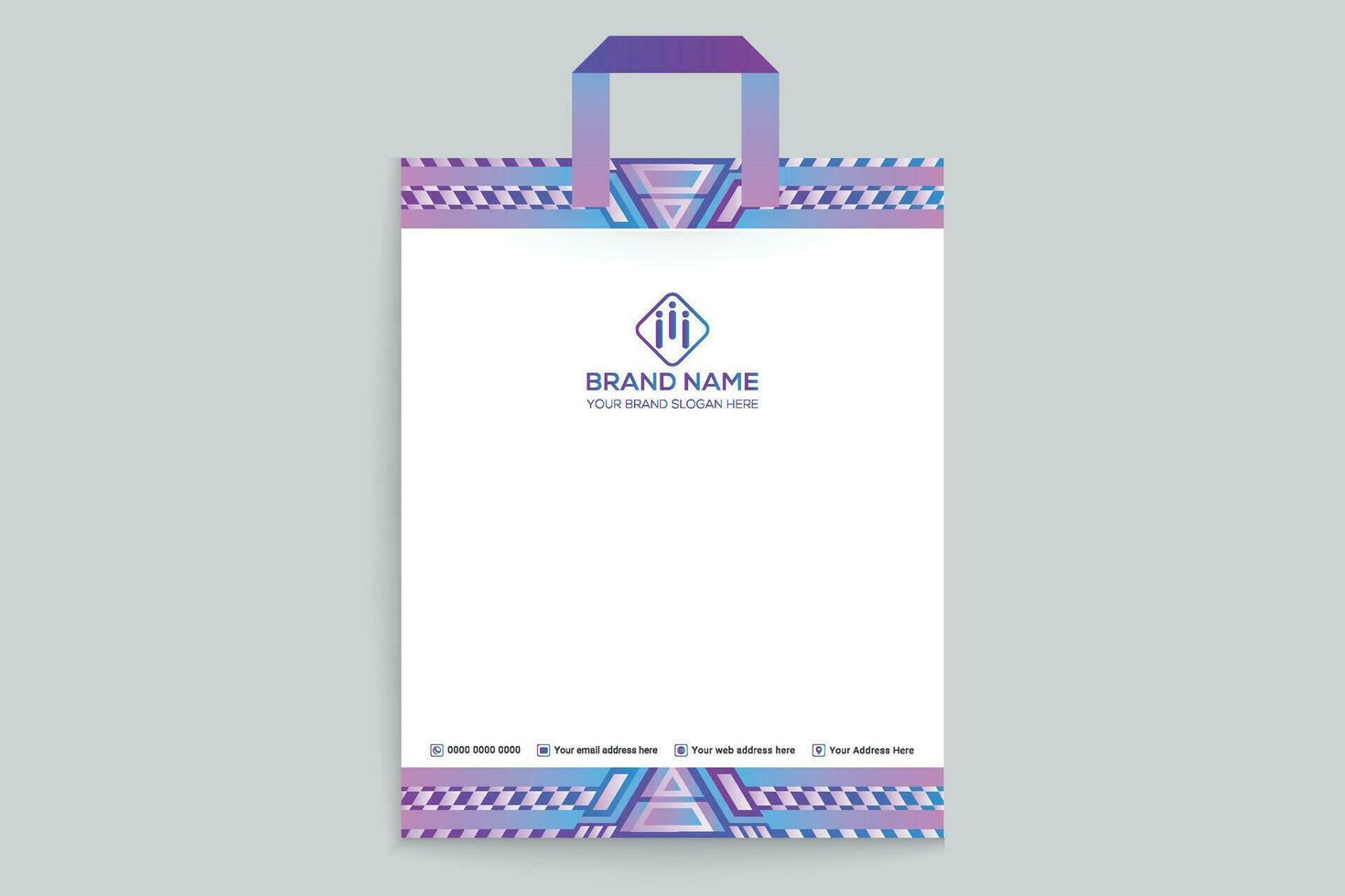 Clean minimal shopping bag template vector