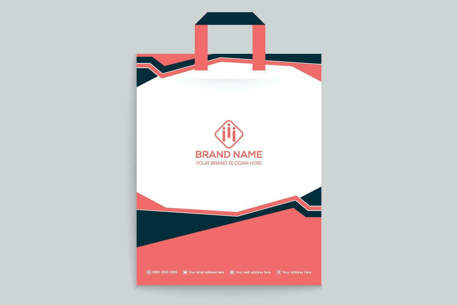Modern shopping bag design template vector