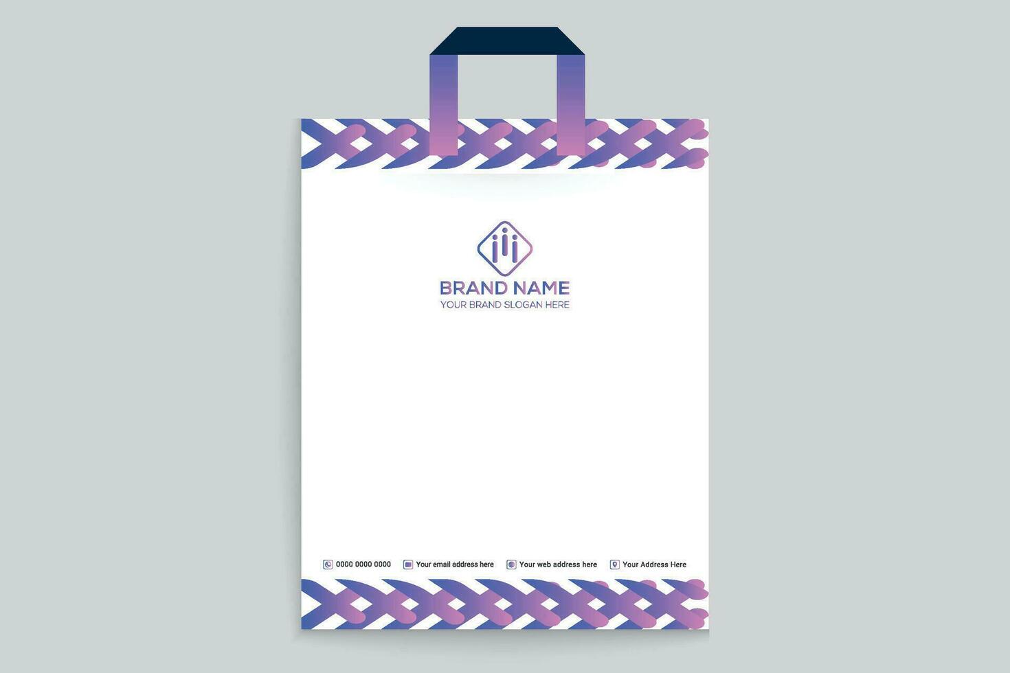 Clean minimal shopping bag design vector