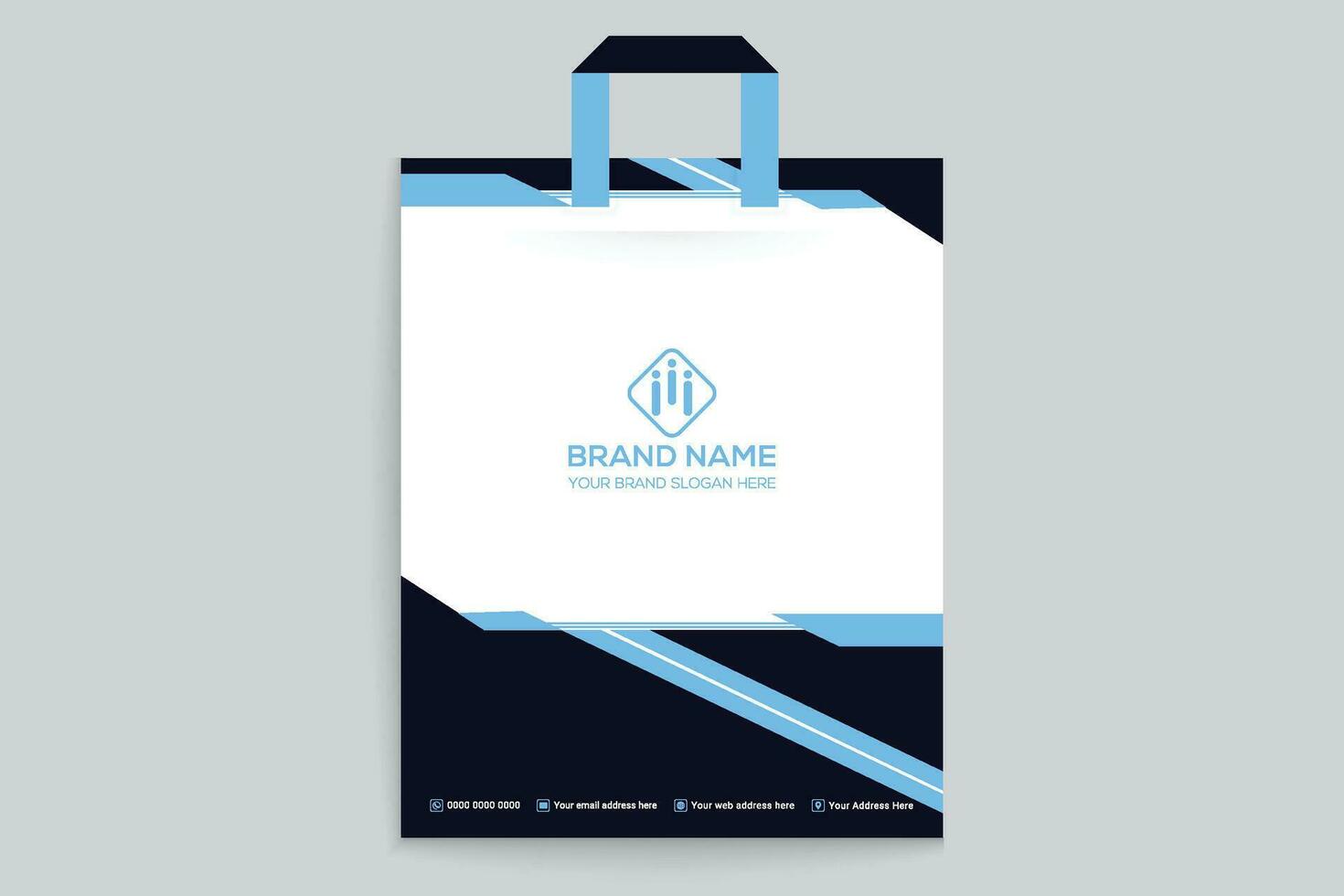 Clean style modern shopping bag template vector
