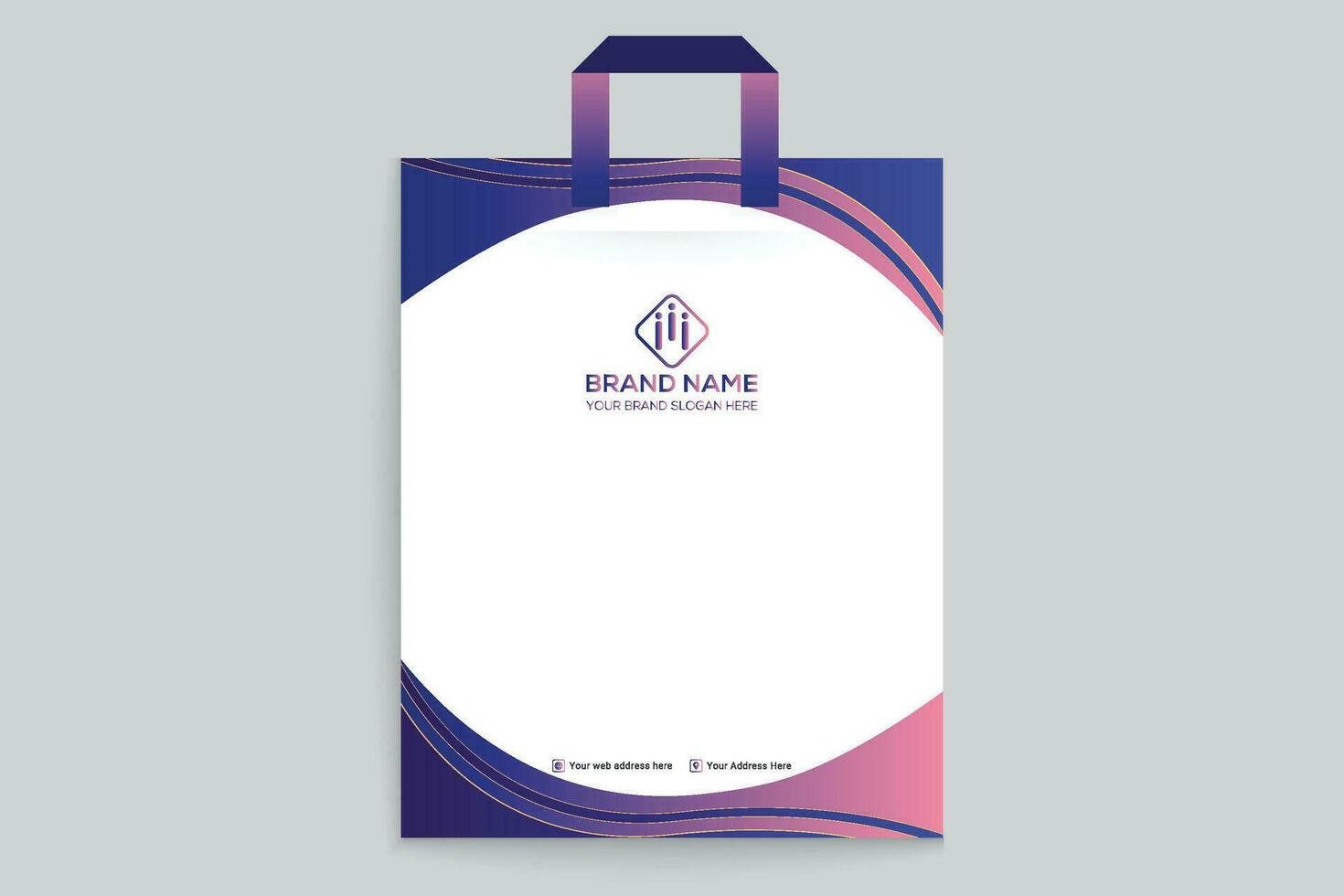 Clean professional shopping bag template vector