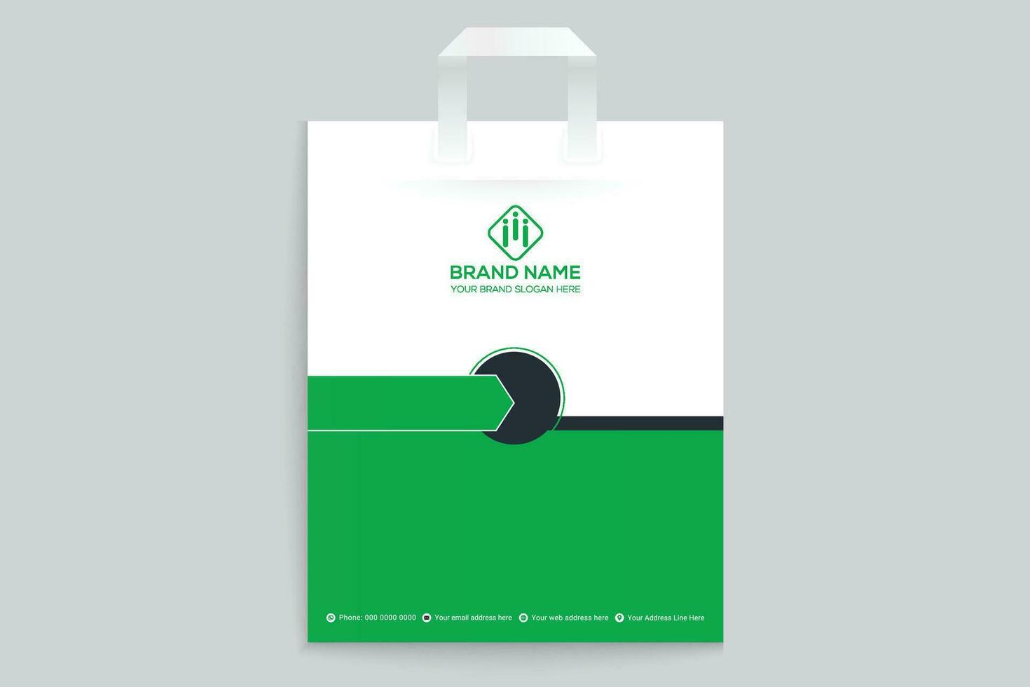 green  shape shopping bag design vector