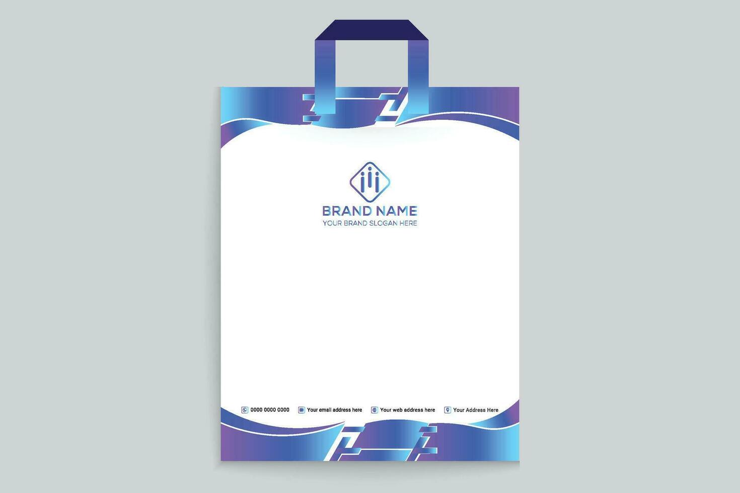Gradient   luxury shopping bag template vector