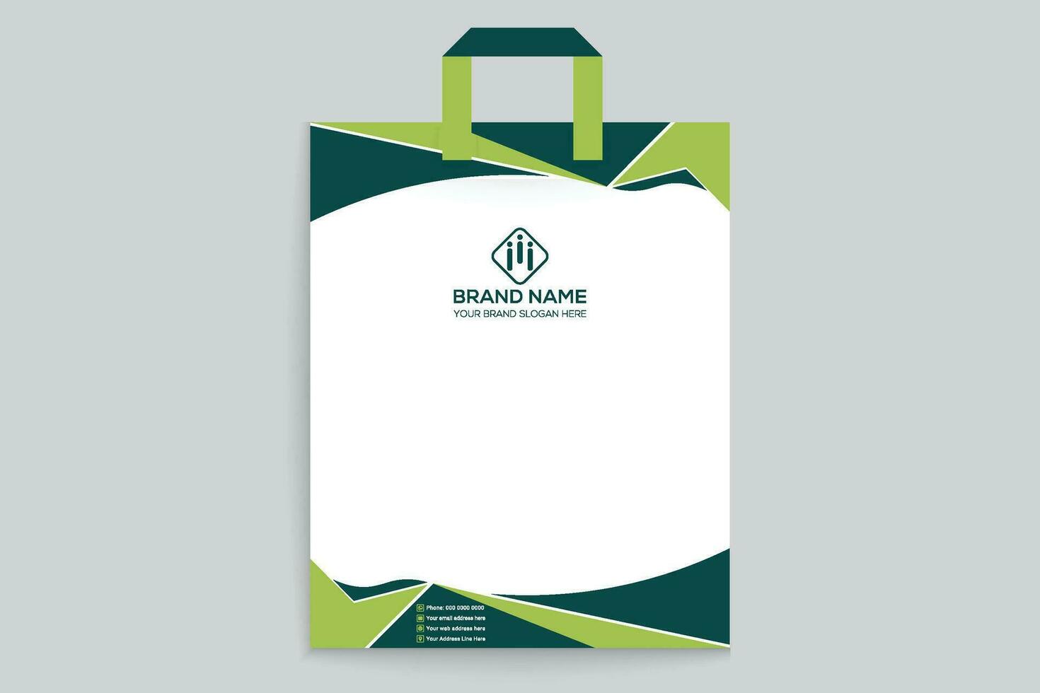 green shape shopping bag design vector