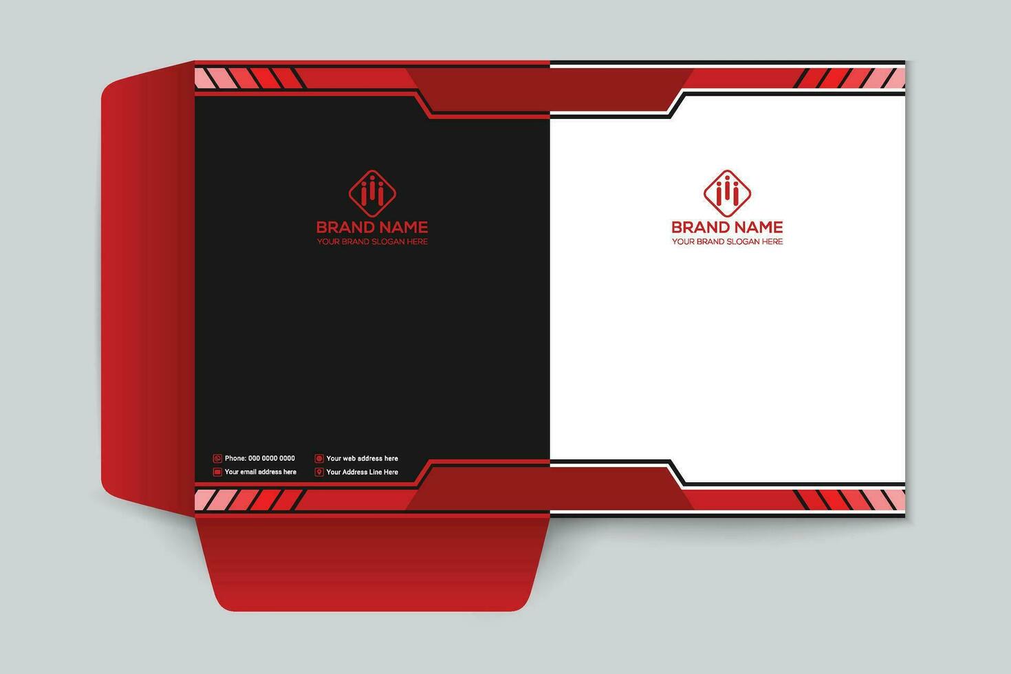 Red and black color presentation folder design vector