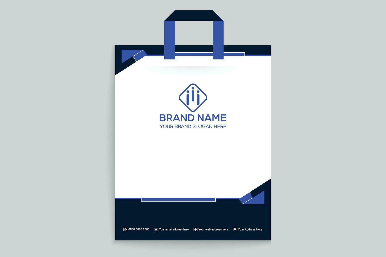 Clean style modern shopping bag template vector