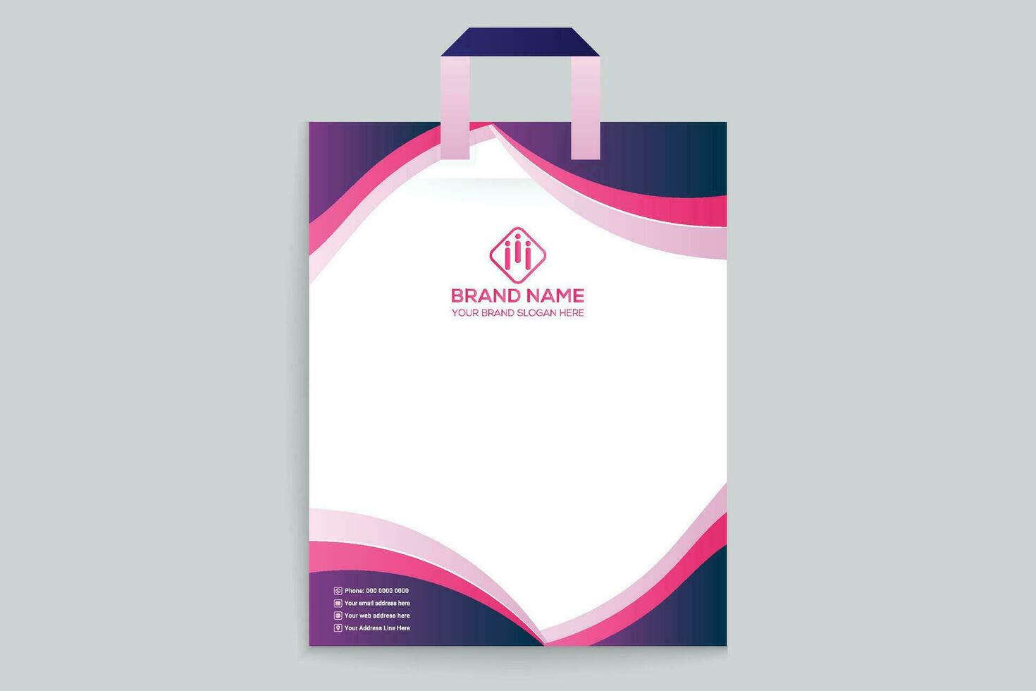 Gradient   luxury shopping bag template vector