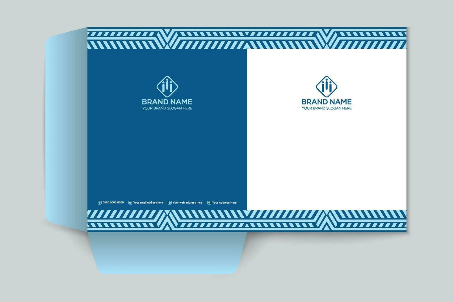 presentation folder design with blue color vector
