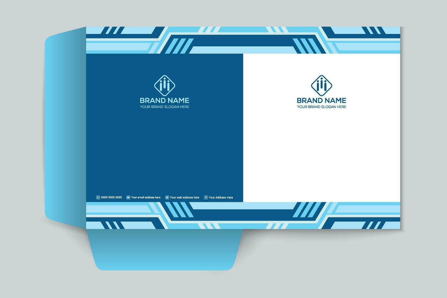 presentation folder design with blue color vector