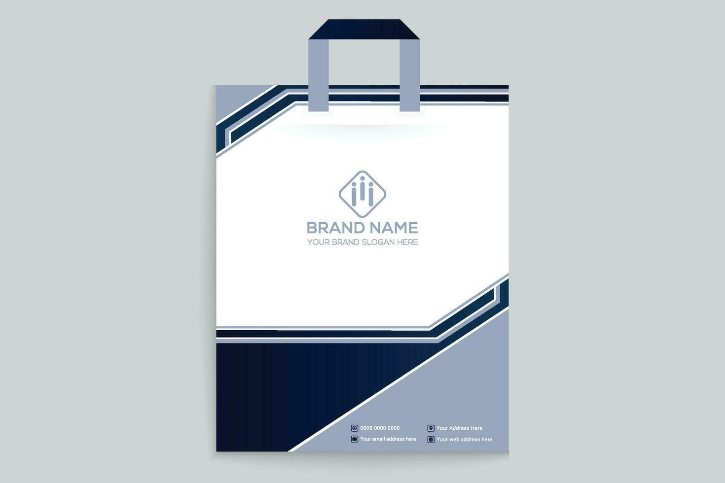 Clean style modern shopping bag template vector