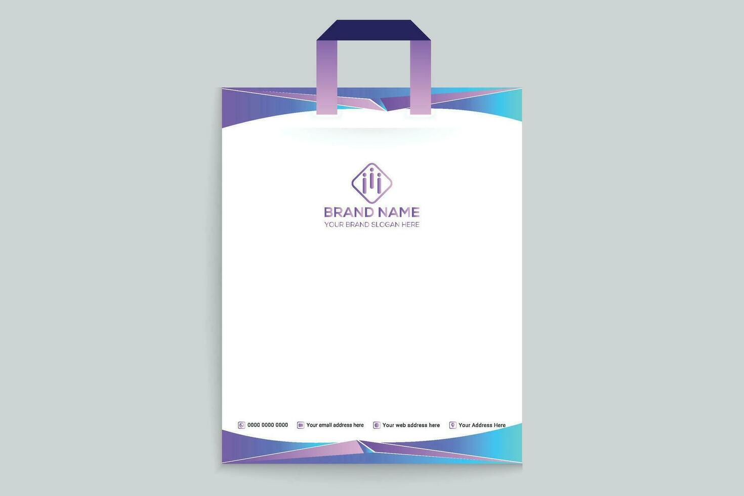 Clean minimal shopping bag design vector