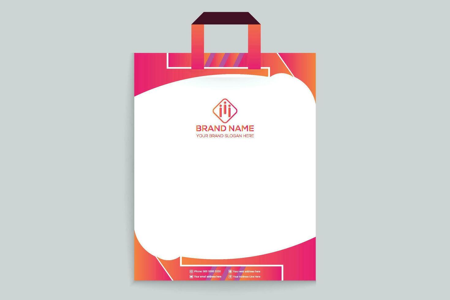 Gradient   luxury shopping bag template vector