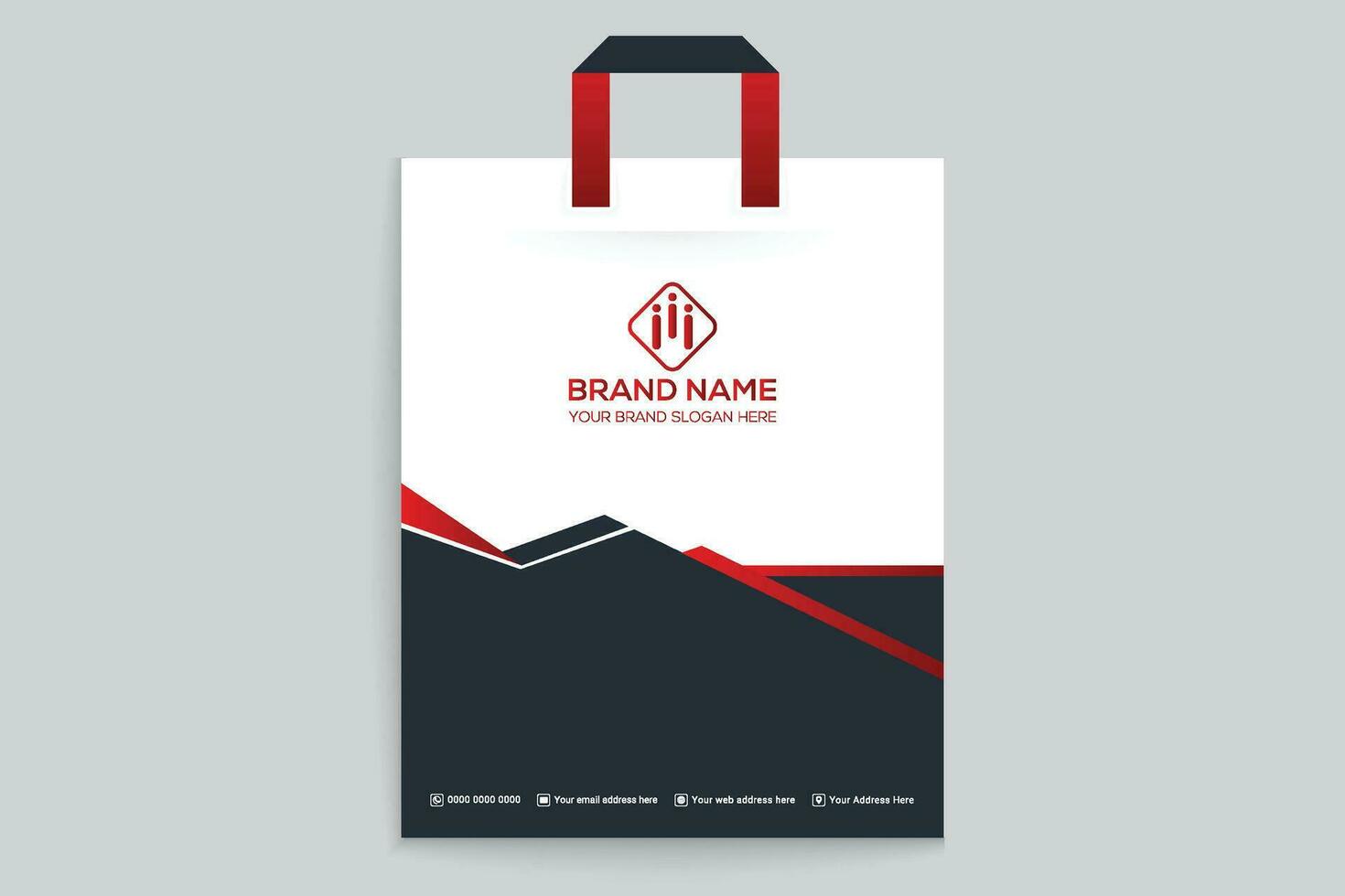 Red and black color shopping bag design vector