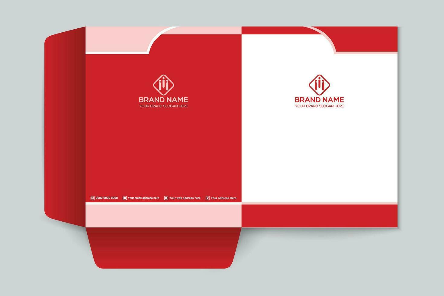 Red  color presentation folder design vector