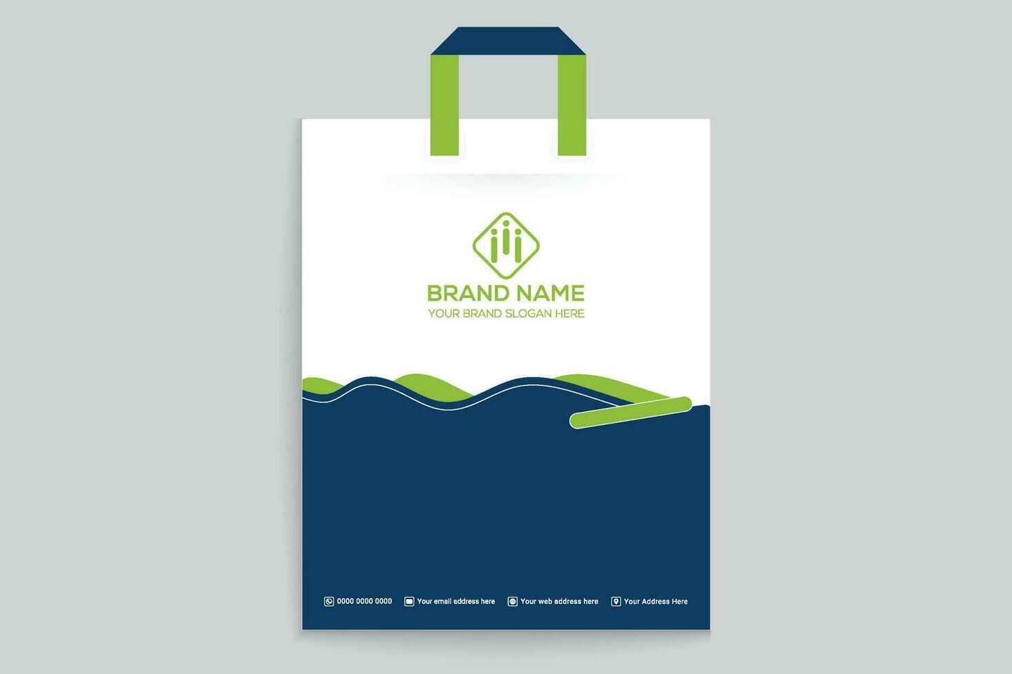 green  shape shopping bag design vector