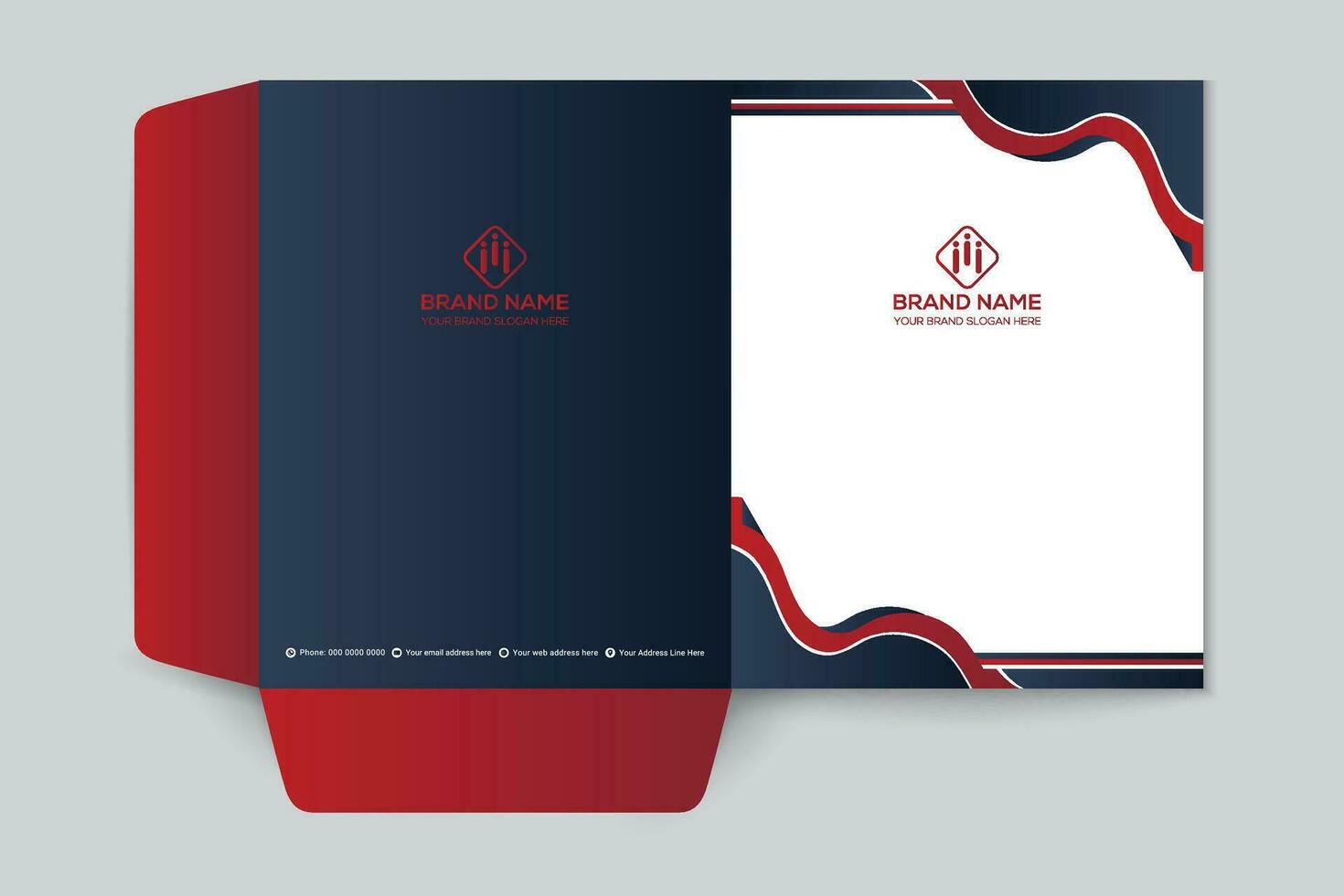Red and black color presentation folder design vector