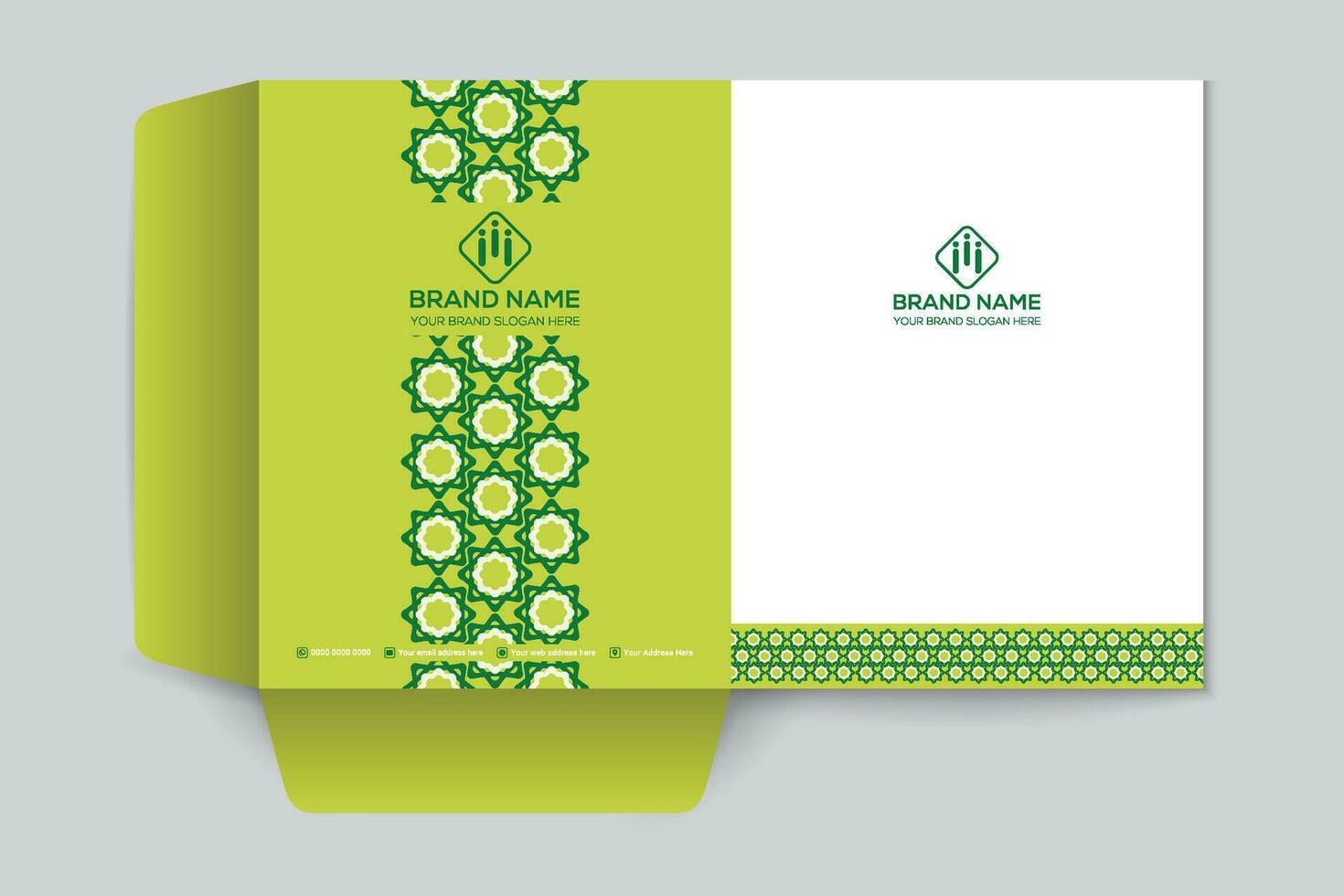 Corporate  green color presentation folder design vector