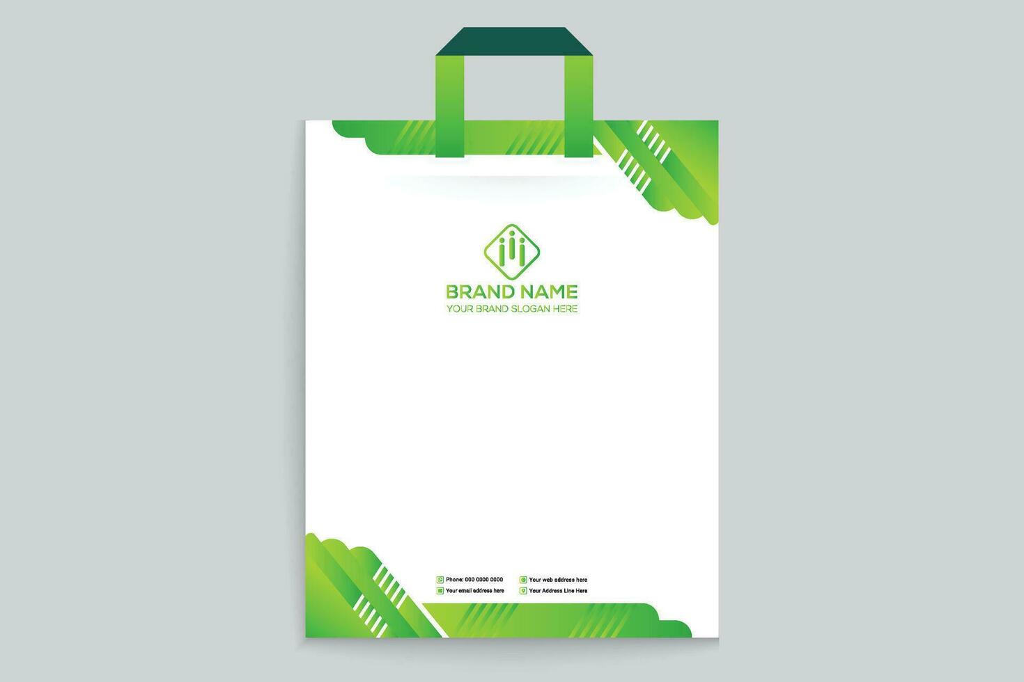 green shape shopping bag design vector