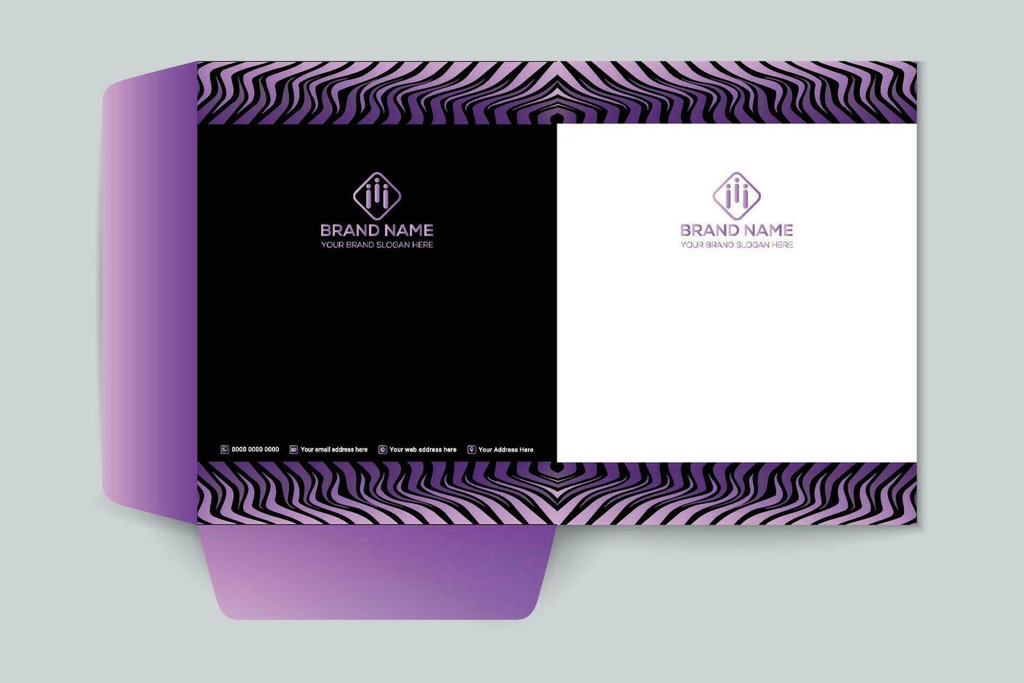 Clean corporate presentation folder template vector