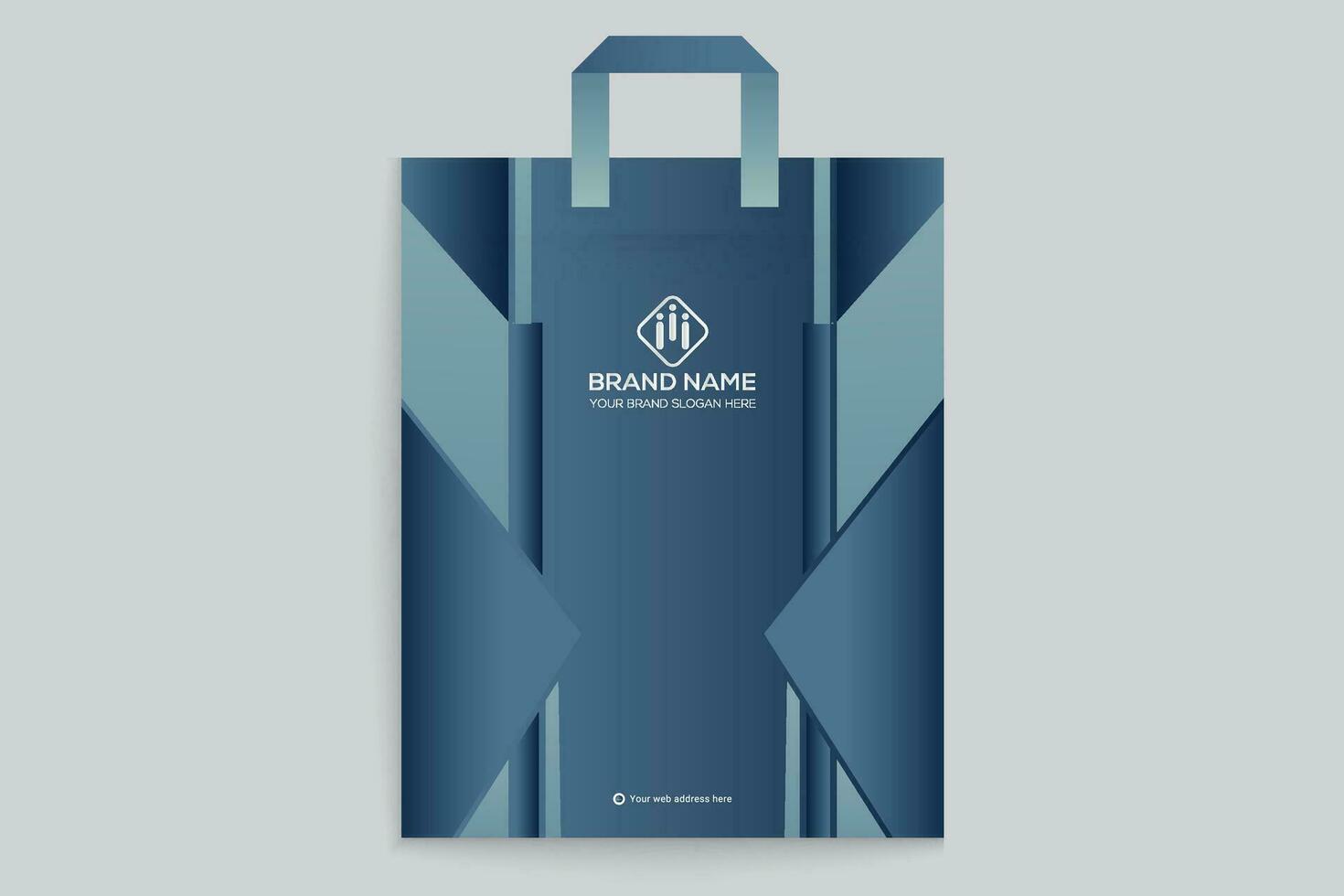Clean minimal shopping bag template vector