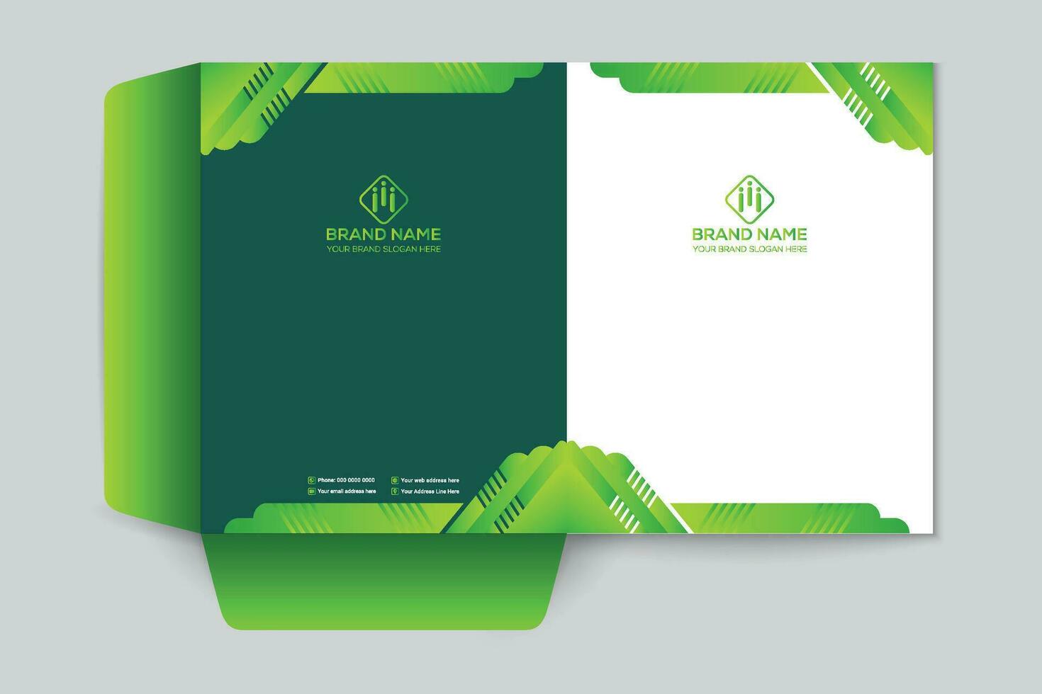 corporativo verde color presentación carpeta diseño vector