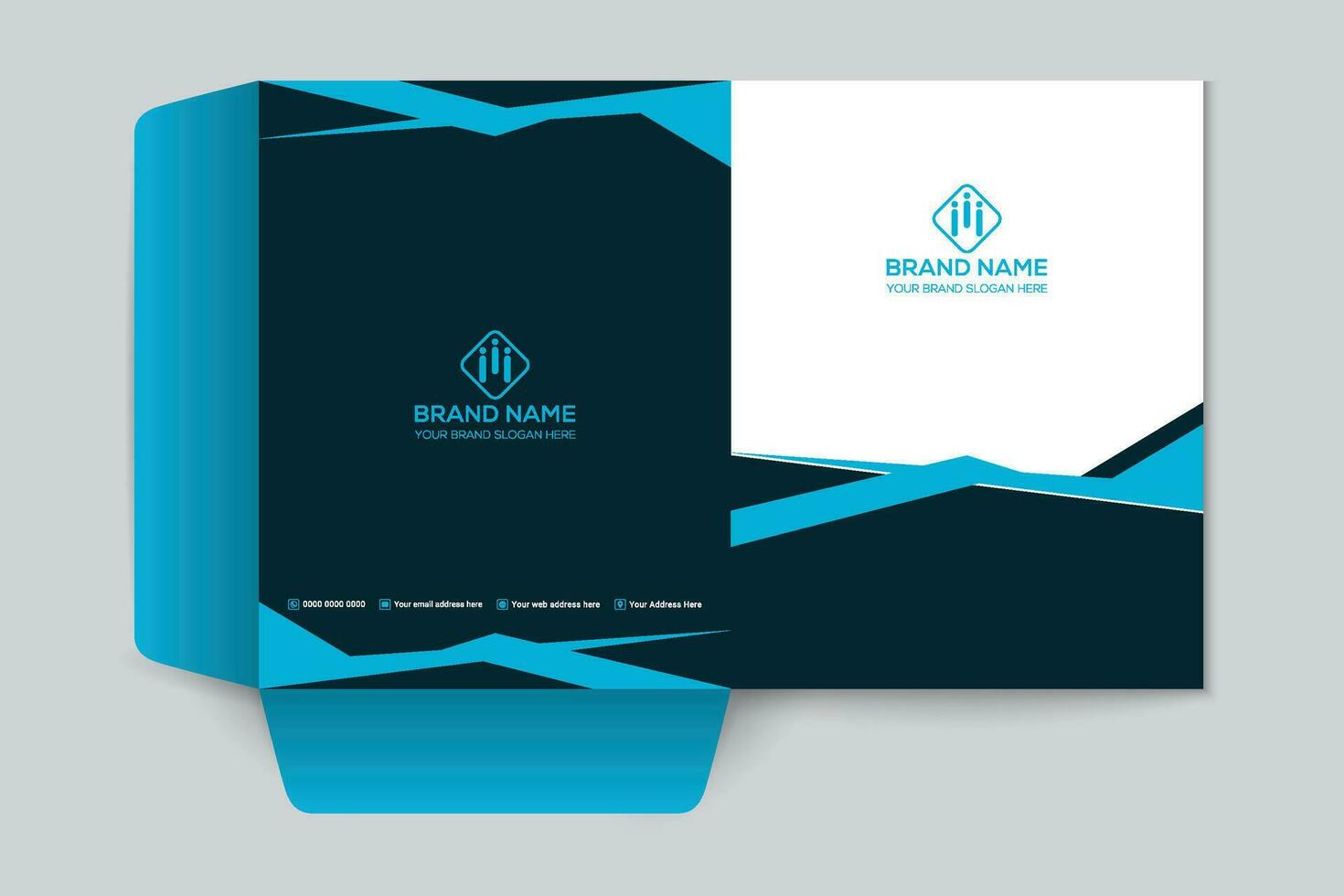 blue  and black color presentation folder design vector