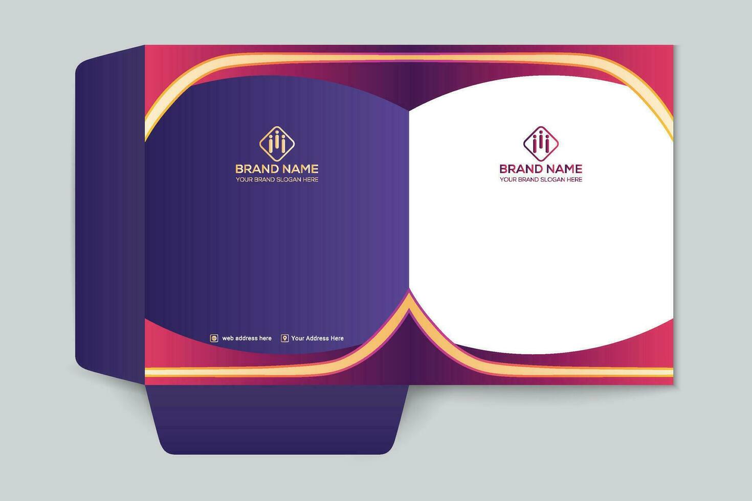 Clean style modern presentation folder template vector