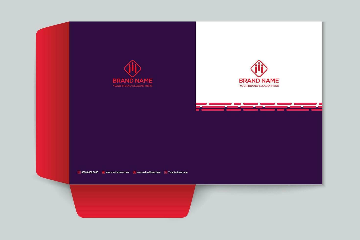 Red  color presentation folder design vector