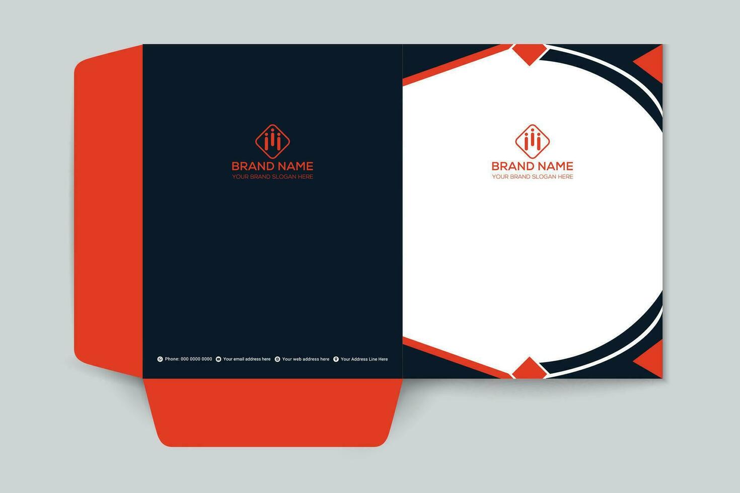Red and black color presentation folder design vector